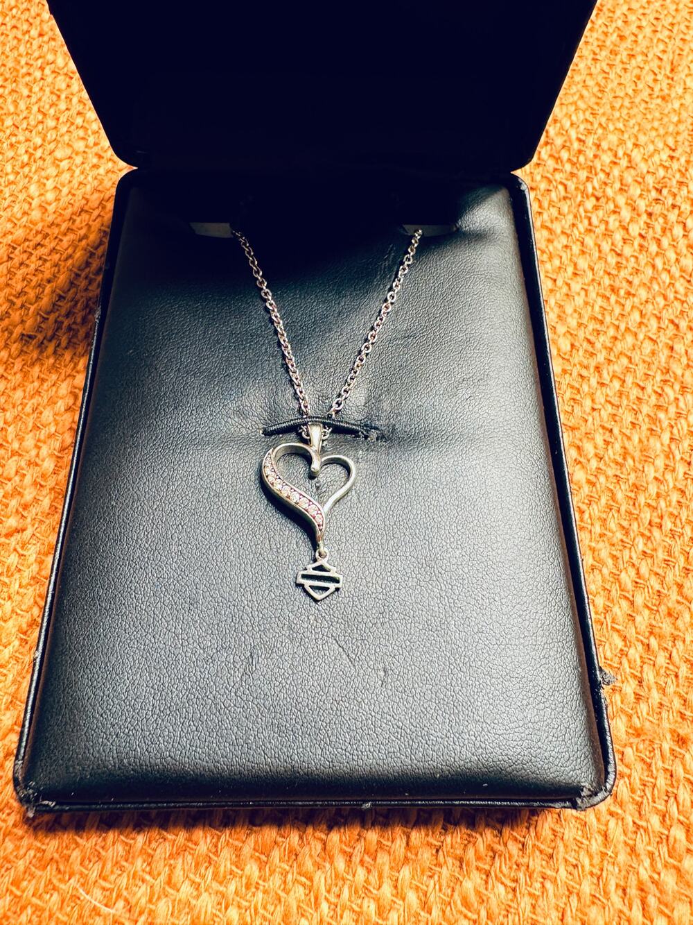Women's 16" Sterling Silver Open Heart Bar & Shield Charm Pendant